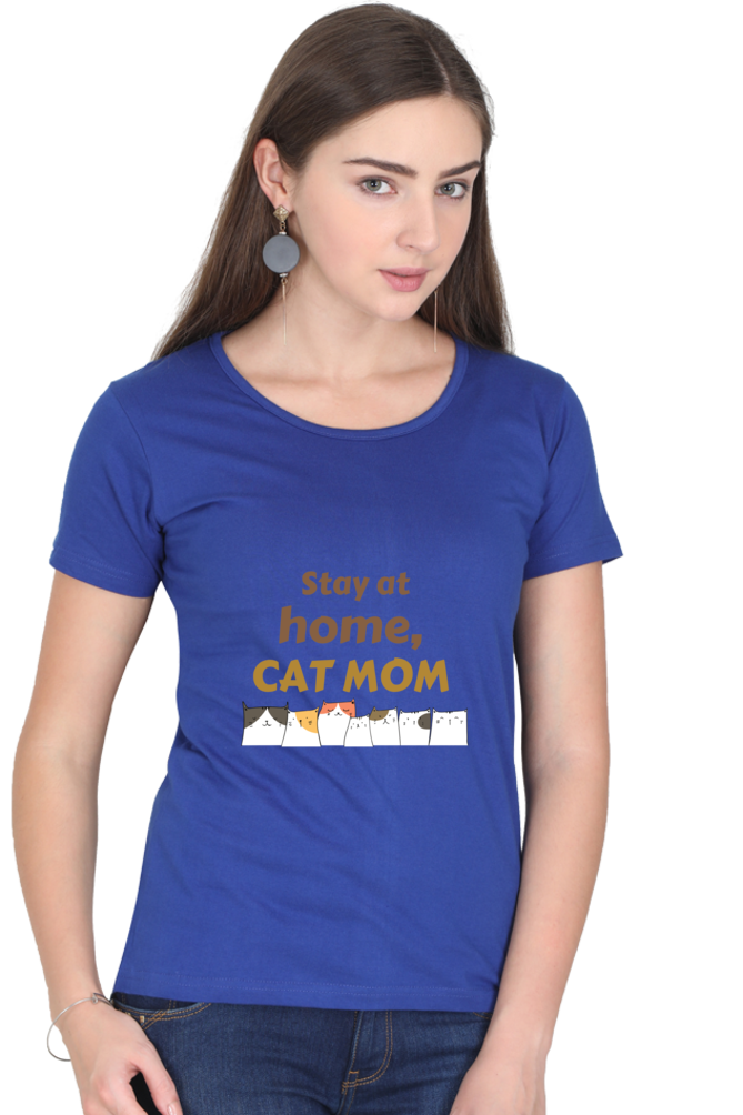 Women's "Stay at Home, Cat Mom" T-Shirt