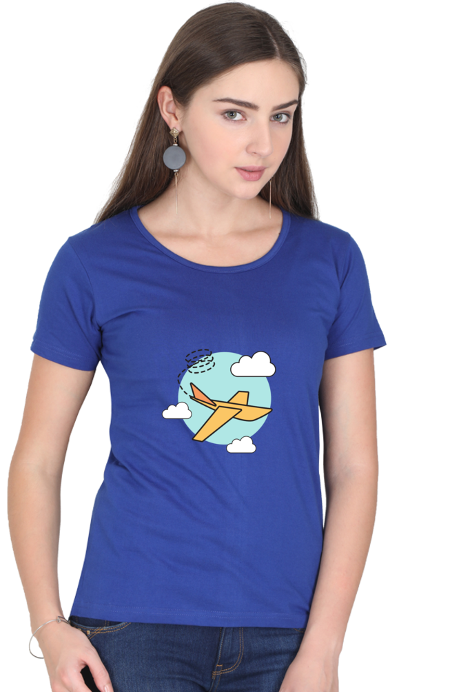 Women’s Flying Plane in Clouds T-Shirt