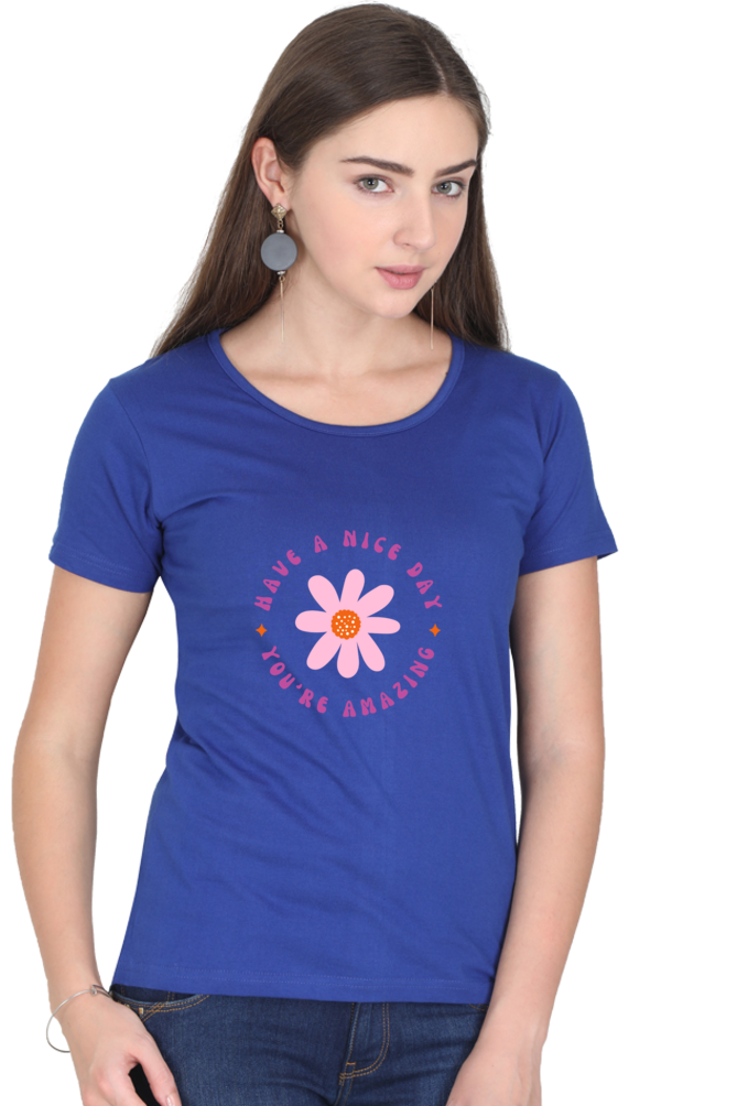 Women's Floral "Have A Nice Day" T-Shirt