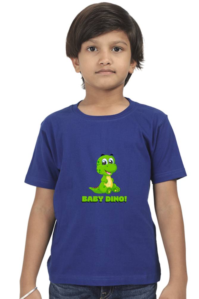 Boy Round Neck Baby Dino Half Sleeves T-Shirt